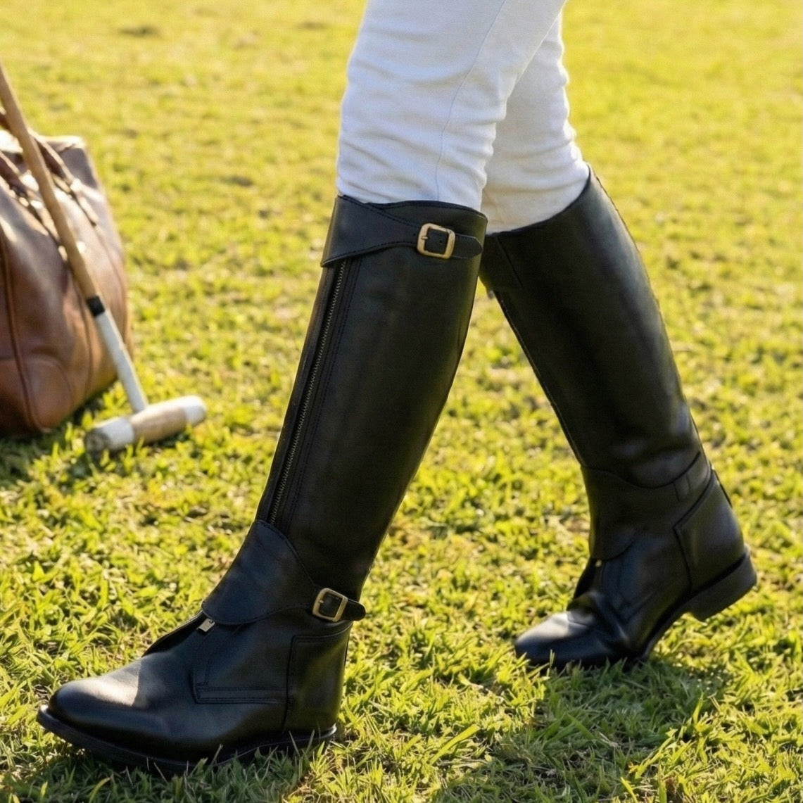Polo Boot with Front Zip (Black)