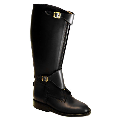 Black Polo Boot with Front Zip El Resero Lateral